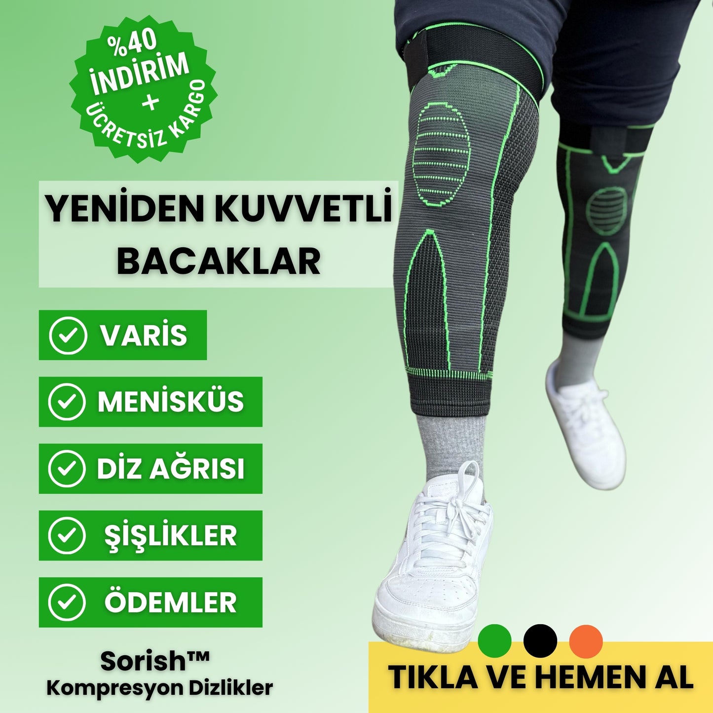 Sorish™ Nefes Alabilir & Masaj Etkili & Kompresyon Dizlik
