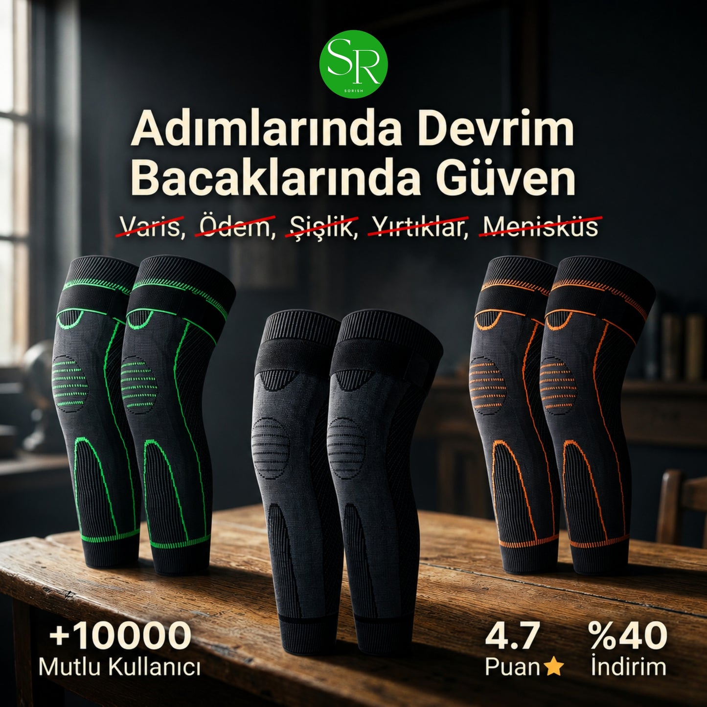 Sorish™ Nefes Alabilir & Masaj Etkili & Kompresyon Dizlik
